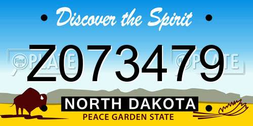 Z073479 North Dakota License Plate