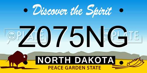 Z075NG North Dakota License Plate