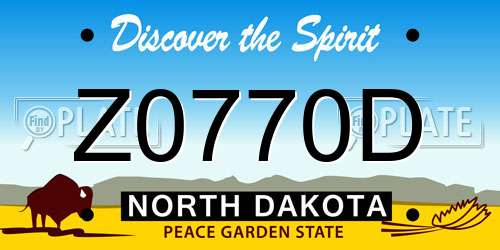 Z0770D North Dakota License Plate