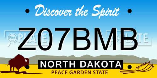 Z07BMB North Dakota License Plate