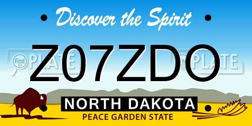 Z07ZDO North Dakota License Plate