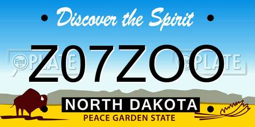 Z07ZOO North Dakota License Plate