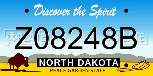 Z08248B North Dakota License Plate