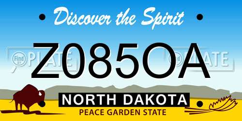 Z085OA North Dakota License Plate