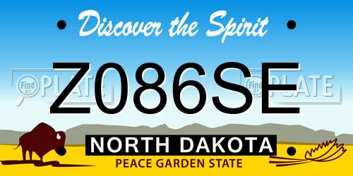 Z086SE North Dakota License Plate