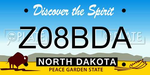 Z08BDA North Dakota License Plate