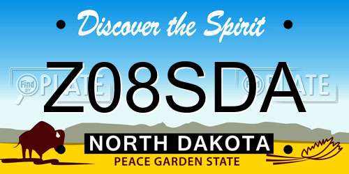 Z08SDA North Dakota License Plate