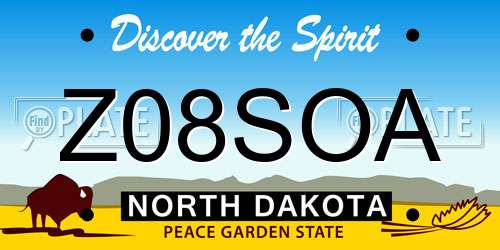 Z08SOA North Dakota License Plate