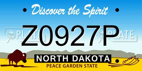 Z0927P North Dakota License Plate