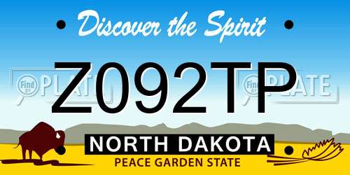 Z092TP North Dakota License Plate