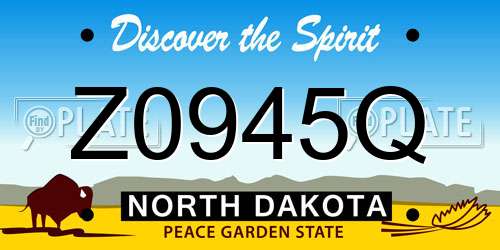 Z0945Q North Dakota License Plate