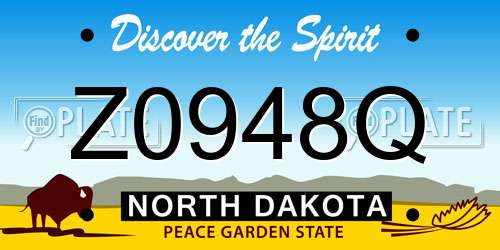 Z0948Q North Dakota License Plate