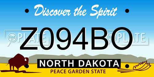 Z094BO North Dakota License Plate