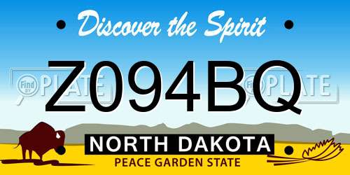 Z094BQ North Dakota License Plate