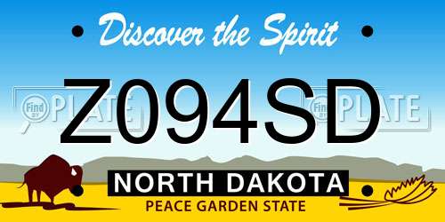Z094SD North Dakota License Plate
