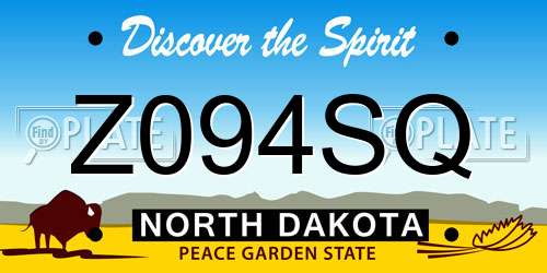 Z094SQ North Dakota License Plate