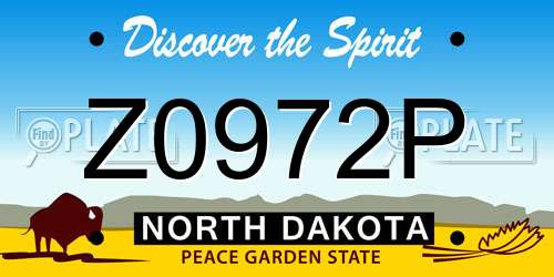 Z0972P North Dakota License Plate