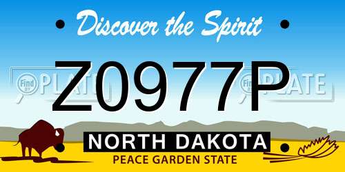 Z0977P North Dakota License Plate