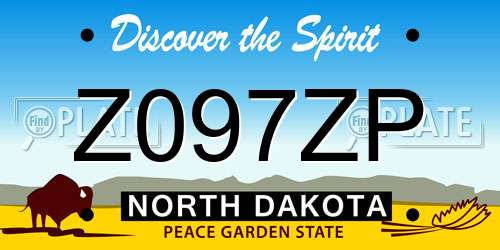 Z097ZP North Dakota License Plate