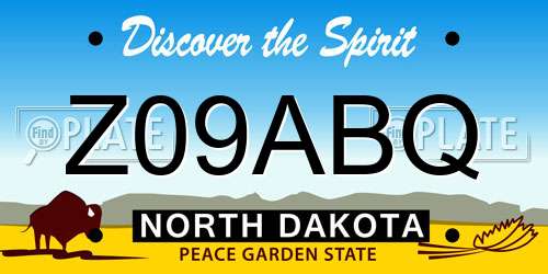 Z09ABQ North Dakota License Plate