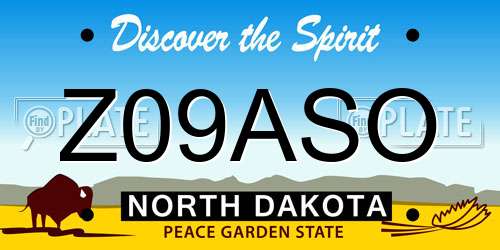Z09ASO North Dakota License Plate