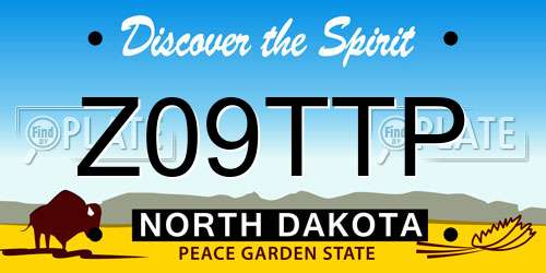 Z09TTP North Dakota License Plate