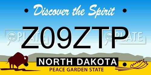 Z09ZTP North Dakota License Plate