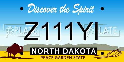 Z111YI North Dakota License Plate