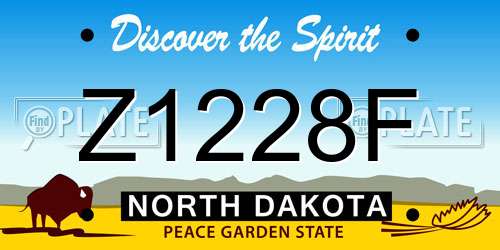 Z1228F North Dakota License Plate