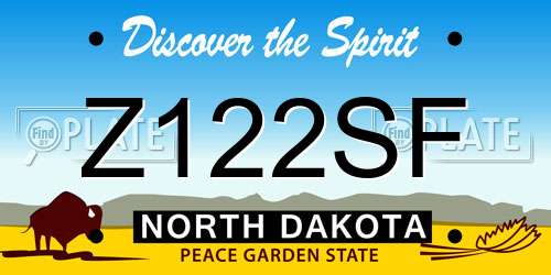 Z122SF North Dakota License Plate