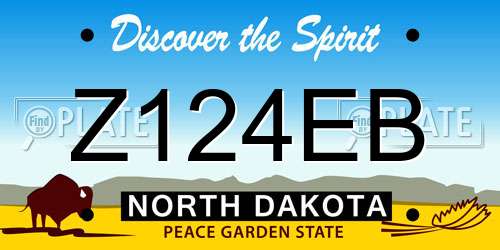 Z124EB North Dakota License Plate