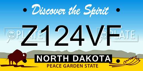 Z124VF North Dakota License Plate