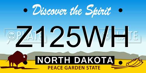 Z125WH North Dakota License Plate