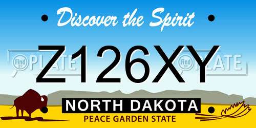 Z126XY North Dakota License Plate