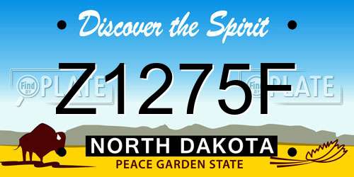 Z1275F North Dakota License Plate