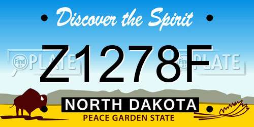 Z1278F North Dakota License Plate