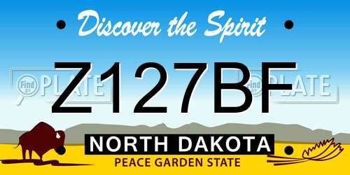 Z127BF North Dakota License Plate