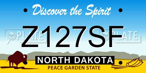 Z127SF North Dakota License Plate