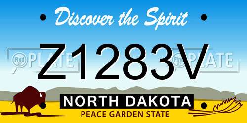 Z1283V North Dakota License Plate