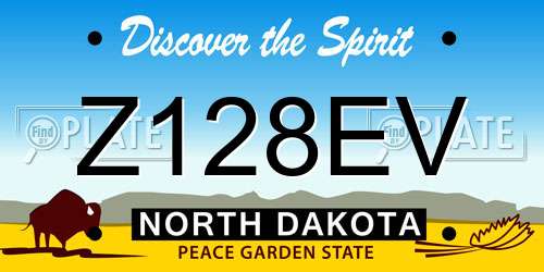 Z128EV North Dakota License Plate