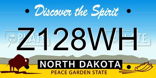 Z128WH North Dakota License Plate