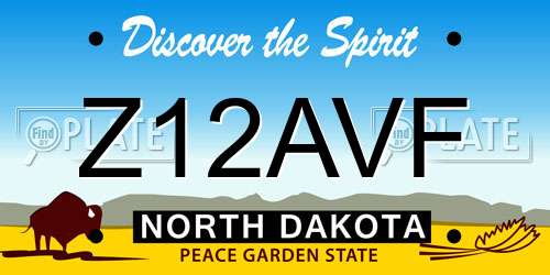 Z12AVF North Dakota License Plate