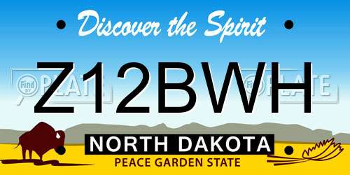 Z12BWH North Dakota License Plate