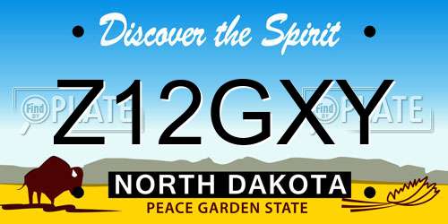 Z12GXY North Dakota License Plate