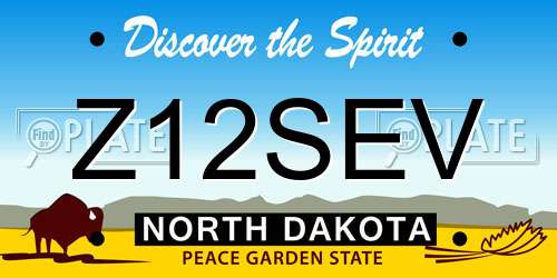 Z12SEV North Dakota License Plate