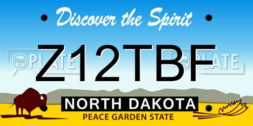 Z12TBF North Dakota License Plate