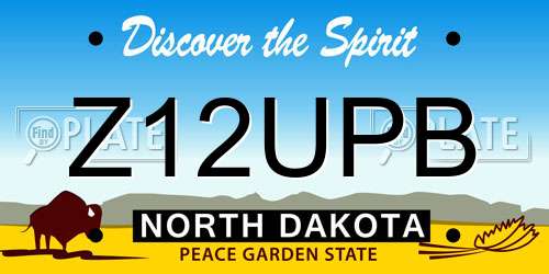 Z12UPB North Dakota License Plate