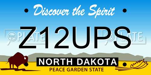 Z12UPS North Dakota License Plate
