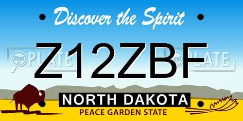 Z12ZBF North Dakota License Plate