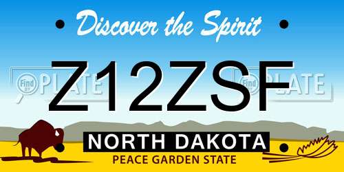 Z12ZSF North Dakota License Plate